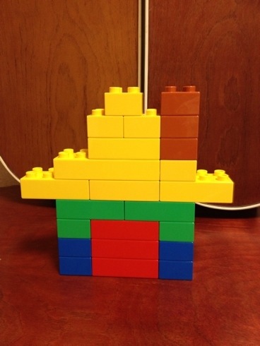 簡単なレゴ　煙突のある家